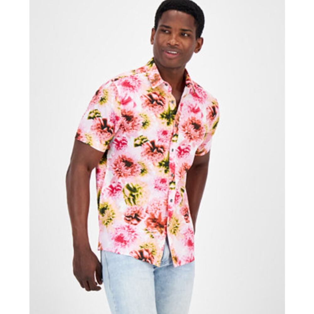 I.N.C. International Concepts Men's Garden Floral Button Down Shirt S Vacation